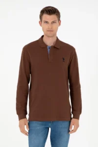 US Polo Shirt Assn. Men Brown Basic Sweatshirt
