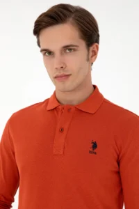 US Polo Shirt Assn. Men Brick Red Basic Sweatshirt - Image 2
