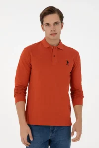 US Polo Shirt Assn. Men Brick Red Basic Sweatshirt - Image 3