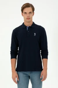 US Polo Assn. Men Navy Blue Basic Sweatshirt