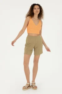 US Polo Assn. Women Khaki Knitting Shorts