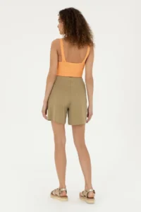US Polo Assn. Women Khaki Knitting Shorts - Image 4