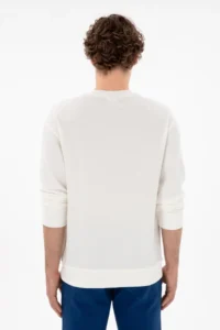 US Polo Shirt Assn. Men comfort Fit Crew Neck Cream Sweatshirt - Image 5