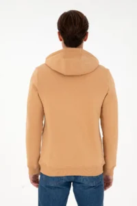 US Polo Assn. Men Camel Fleece Knitting Cardigan - Image 5