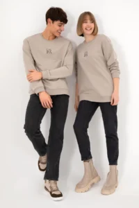 US Polo Shirt Assn. Men Stone Basic Sweatshirt