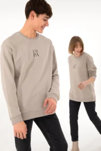 US Polo Shirt Assn. Men Stone Basic Sweatshirt - Image 2