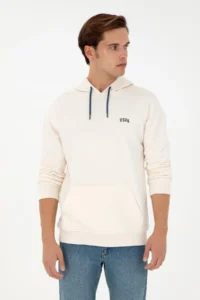 US Polo Assn. Men Cream Basic Sweatshirt