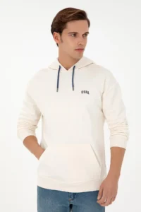 US Polo Assn. Men Cream Basic Sweatshirt - Image 3