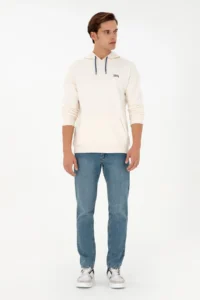 US Polo Assn. Men Cream Basic Sweatshirt - Image 4