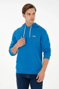 US Polo Assn. Men Hooded Cobalt Basic Sweatshirt