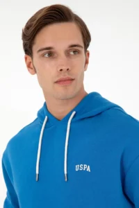 US Polo Assn. Men Hooded Cobalt Basic Sweatshirt - Image 2