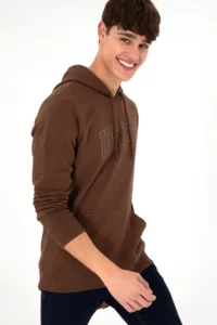 US Polo Assn. Men Regular Fit Hooded Brown Basic Sweatshirt - Image 5