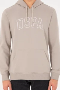 US Polo Assn. Men Regular Fit Hooded Stone Basic Sweatshirt - Image 7