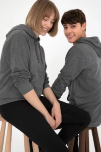US Polo Assn. Men Regular Fit Hooded Anthracite Melange Basic Sweatshirt - Image 2