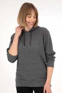 US Polo Assn. Men Regular Fit Hooded Anthracite Melange Basic Sweatshirt - Image 3