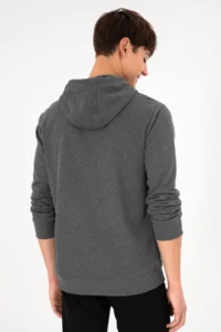 US Polo Assn. Men Regular Fit Hooded Anthracite Melange Basic Sweatshirt - Image 6