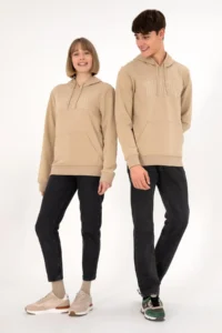 US Polo Assn. Men Regular Fit Hooded Sand Basic Sweatshirt