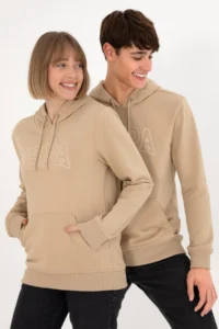 US Polo Assn. Men Regular Fit Hooded Sand Basic Sweatshirt - Image 2