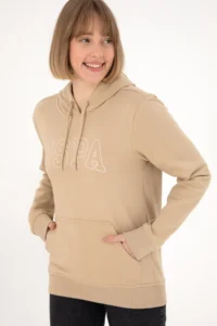 US Polo Assn. Men Regular Fit Hooded Sand Basic Sweatshirt - Image 3