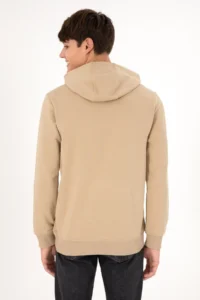 US Polo Assn. Men Regular Fit Hooded Sand Basic Sweatshirt - Image 6