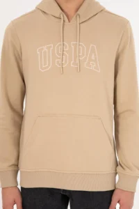 US Polo Assn. Men Regular Fit Hooded Sand Basic Sweatshirt - Image 7