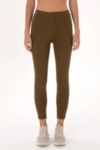 US Polo Assn. Women Khaki Melange High Waist Shaping Daily Leggings
