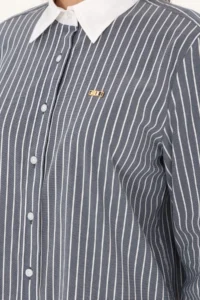 US Polo Assn. Women Navy Blue Striped Long Sleeve Tunic Shirt - Image 7