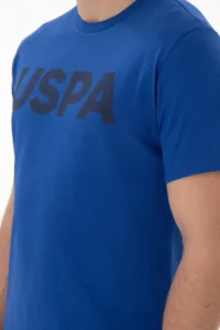 US Polo Assn. Men Regular Fit Crew Neck Saks Blue Basic T-Shirt - Image 7
