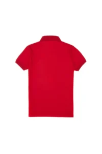 US Polo Assn. Girls' Red Polo Shirt Collar Basic T-Shirt - Image 3