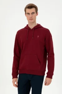 US Polo Assn. Men Burgundy Basic Sweatshirt