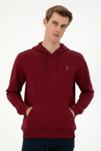 US Polo Assn. Men Burgundy Basic Sweatshirt - Image 3