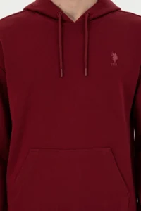 US Polo Assn. Men Burgundy Basic Sweatshirt - Image 6