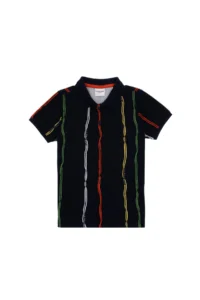 US Polo Assn. Boys' Navy Blue Polo Shirt Collar T-Shirt