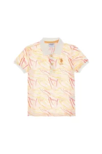 US Polo Assn. Boys' Cream Polo Shirt Collar T-Shirt