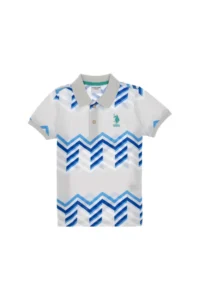US Polo Assn. Men  Kids Light Gray Polo Shirt Collar T-Shirt