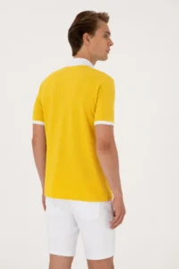 US Polo Shirt Assn. Men Regular Fit Polo Shirt Shirt Collar Dark Yellow T-Shirt - Image 5