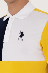 US Polo Shirt Assn. Men Regular Fit Polo Shirt Shirt Collar Dark Yellow T-Shirt - Image 7