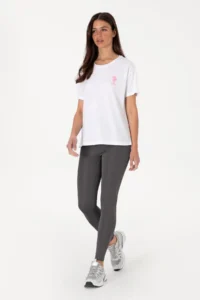 US Polo Assn. Women WHITE Crew Neck T-Shirt - Image 5