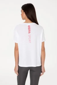 US Polo Assn. Women WHITE Crew Neck T-Shirt - Image 6
