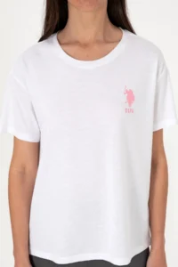 US Polo Assn. Women WHITE Crew Neck T-Shirt - Image 7