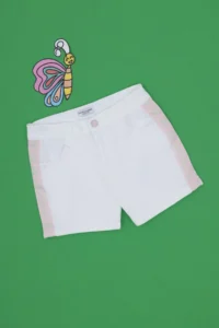 US Polo Assn. Girls' WHITE Biye Detailed Weaving Shorts - Image 3