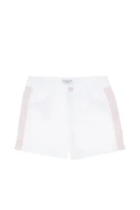 US Polo Assn. Girls' WHITE Biye Detailed Weaving Shorts - Image 4