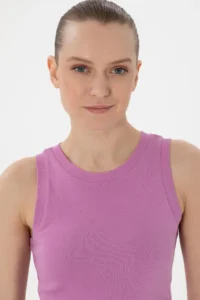 US Polo Assn. Women Pink Sleeveless Crew Neck Basic T-Shirt - Image 2