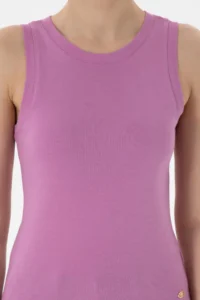 US Polo Assn. Women Pink Sleeveless Crew Neck Basic T-Shirt - Image 6