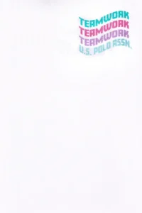 US Polo Assn. Girls' WHITE T-Shirt - Image 4