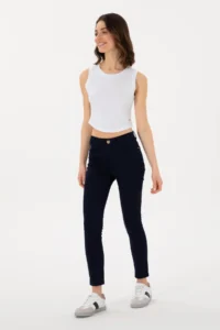 US Polo Assn. Women WHITE Sleeveless Crew Neck Crop Basic T-Shirt - Image 4