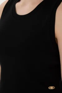 US Polo Assn. Women Black Sleeveless Crew Neck Crop Basic T-Shirt - Image 7