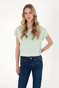 US Polo Assn. Women Water Green Crew Neck T-Shirt
