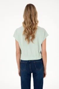 US Polo Assn. Women Water Green Crew Neck T-Shirt - Image 5