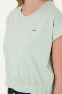 US Polo Assn. Women Water Green Crew Neck T-Shirt - Image 7